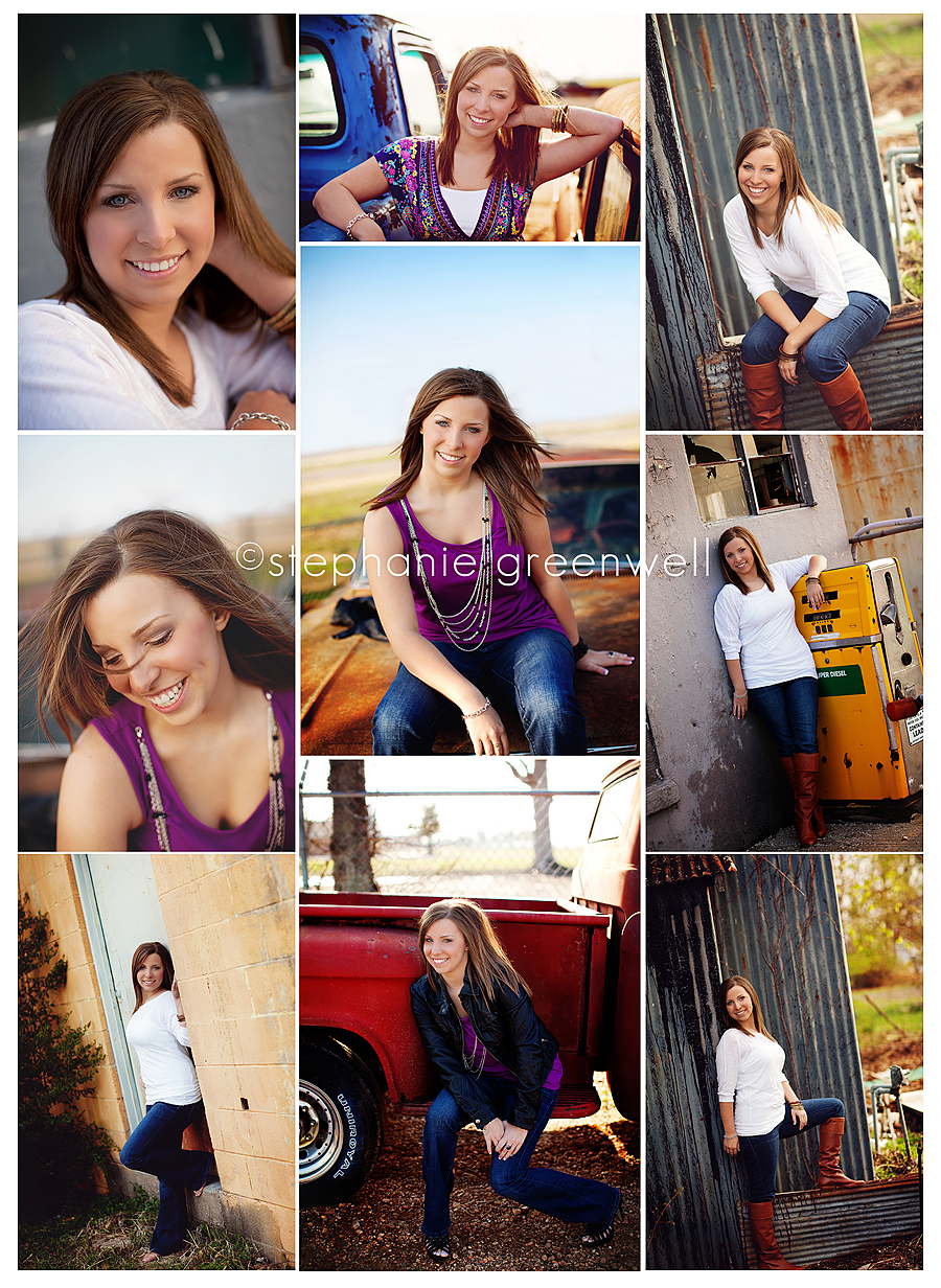 Hailee Senior Photographer Vintage Car Truck Gas Pump