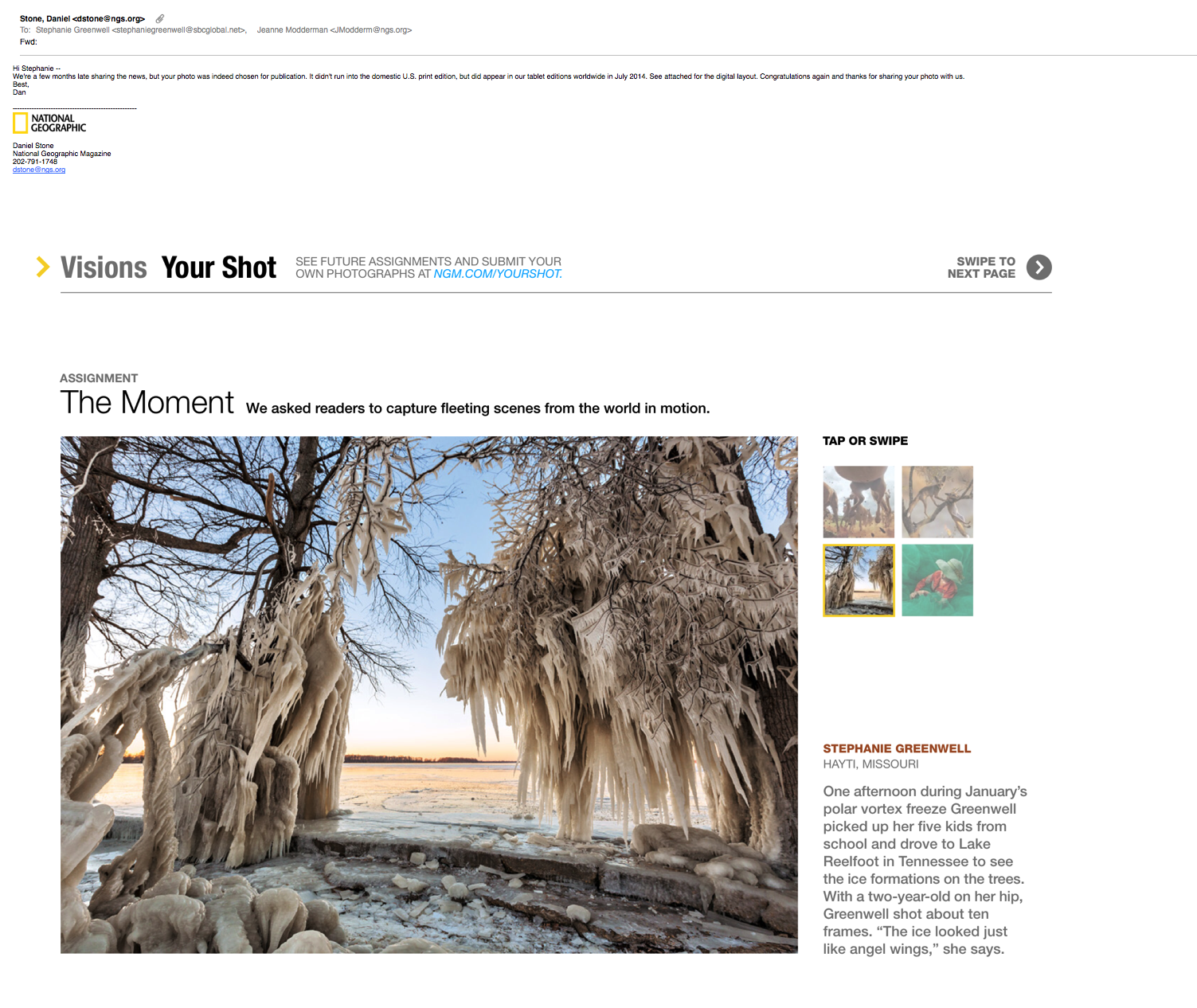 national geographic ice trees reelfoot southeast missouri photographer stephanie greenwell