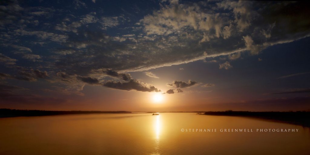 mississippi river sunset bridge dyersburg tennessee barge southeast missouri landscape stephanie greenwell